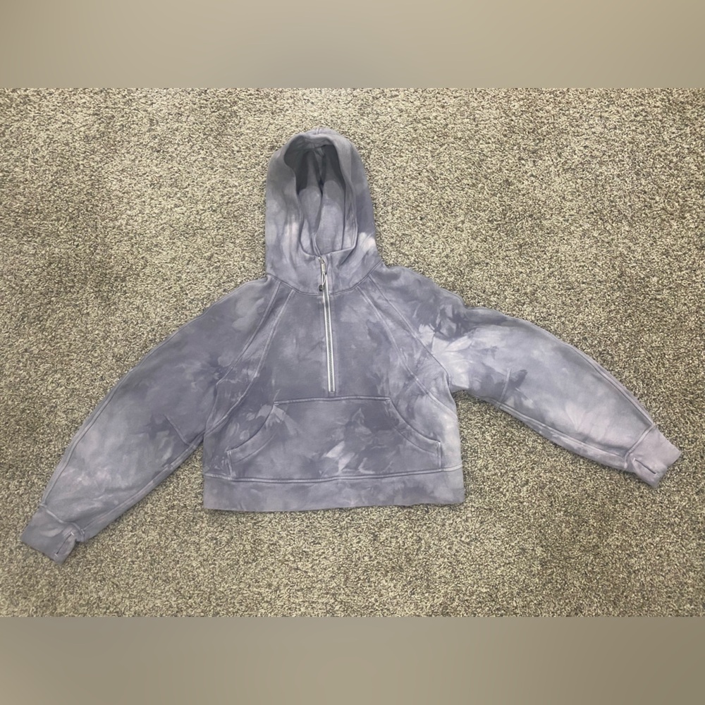Lululemon Scuba Oversized 1/2 Zip Hoodie Purple Tie-Dye Xsmall/Small